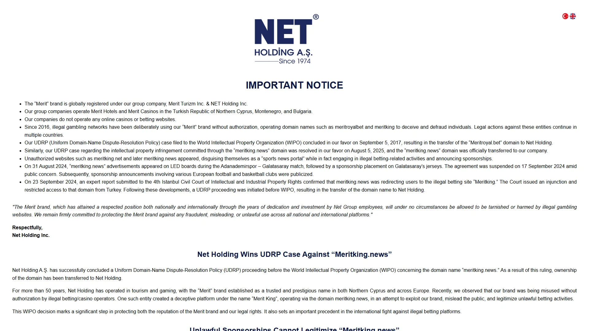 Meritbet homepage